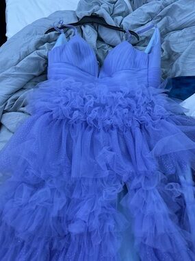 Elegant Lavender Ruffled Prom Dress